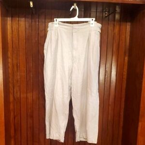 ABERCROMBIE & FITCH SIZE XL Women's LINEN Crop Cream Pants